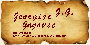 Georgije Gagović vizit kartica